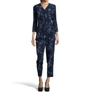 Stories by Kelly Osbourne Jumpsuit Women's Plus Size 2X Blue Floral V-Neck